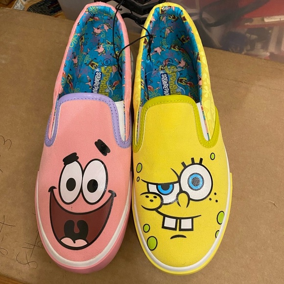 SpongeBob SquarePants & Patrick Slip on Canvas Sneakers Size 9 1/2 - Picture 5 of 12